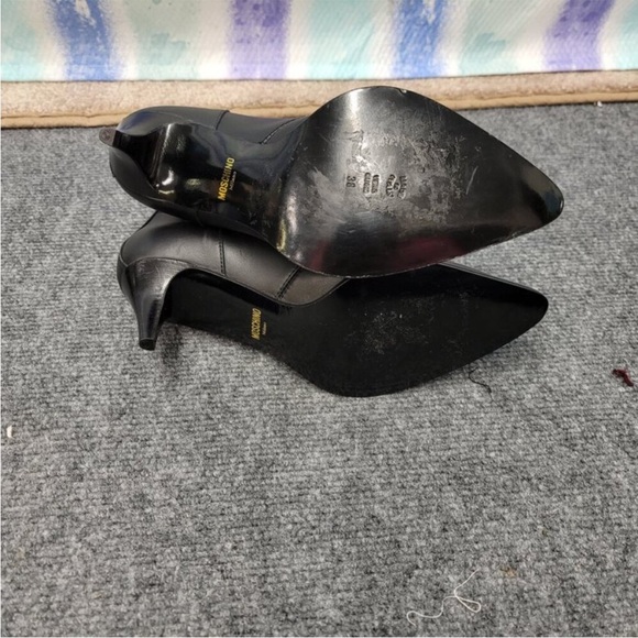 🔥 STEAL DEAL 🔥 NEW Moschino Black Ankle Mini-Heeled Boots Made in Italy - Picture 5 of 8